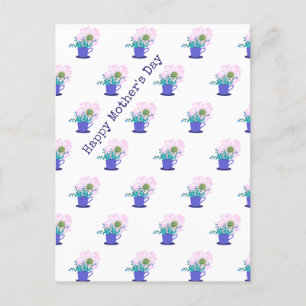 Cartão Postal Dia de as mães Feliz Floral