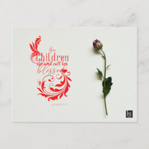 Cartão Postal Dia de as mães Feliz (Provérbios 31:28-31)