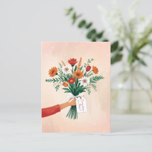 Cartão Postal Dia de as mães Floral Elegante