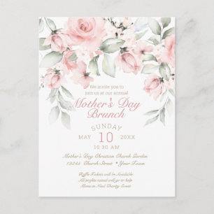 Cartão Postal dia de as mães Luncheon Blush Rosas Rosa