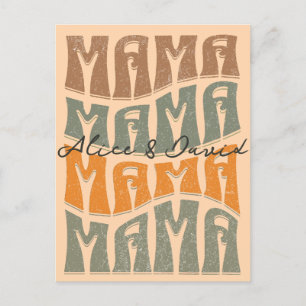Cartão Postal Dia de as mães Natural Color Mama Kids Name T-Shir