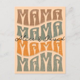 Cartão Postal Dia de as mães Natural Color Mama Kids Name T-Shir