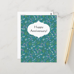 Cartão Postal Dia de as mães primavera Garden Azul Púrpura Branc