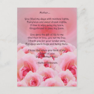 Cartão Postal Dia de as mães rosa de rosas