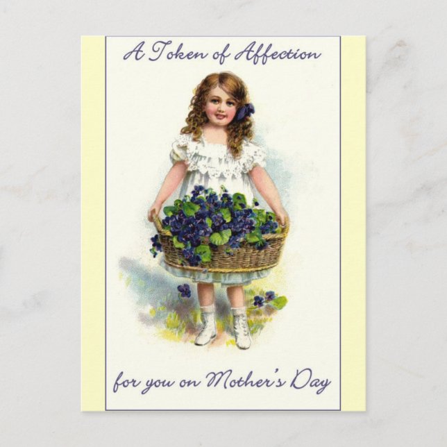 Cartão Postal Dia de as mães Vintage Linda (Frente)
