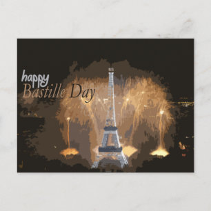 Cartão Postal Dia de Bastille feliz France v2