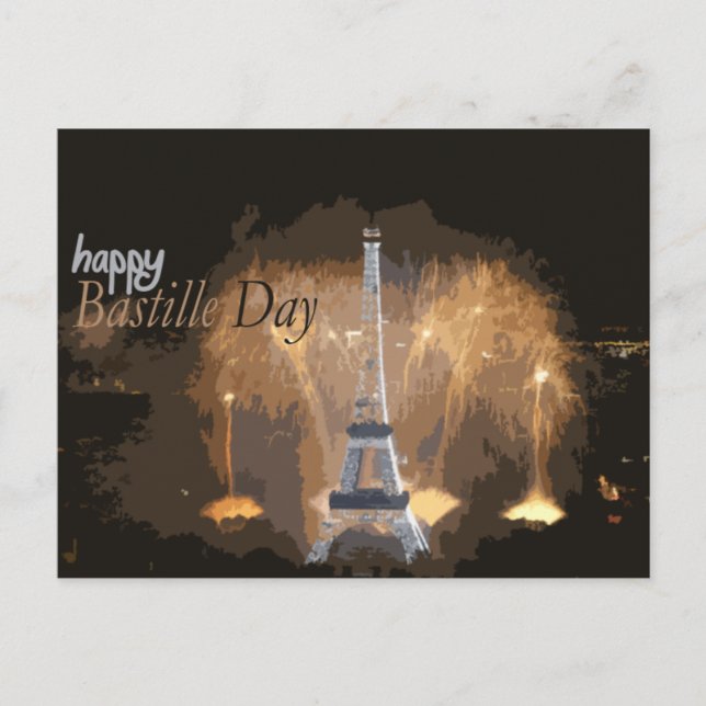 Cartão Postal Dia de Bastille feliz France v2 (Frente)