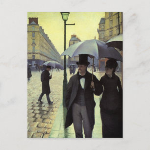 Cartão Postal Dia de Chuva da Rua Paris por Gustave Caillebotte