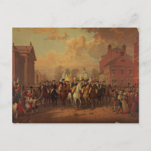 Cartão Postal Dia de Evacuação Nova Iorque de Entrada de Washing