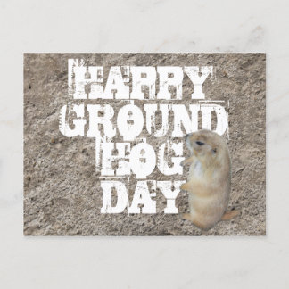 CARTÃO POSTAL DIA DE GROUNDHOG FELIZ