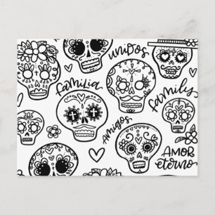 Cartão Postal Dia De Los Muertos - Coloração de Peles de Açú