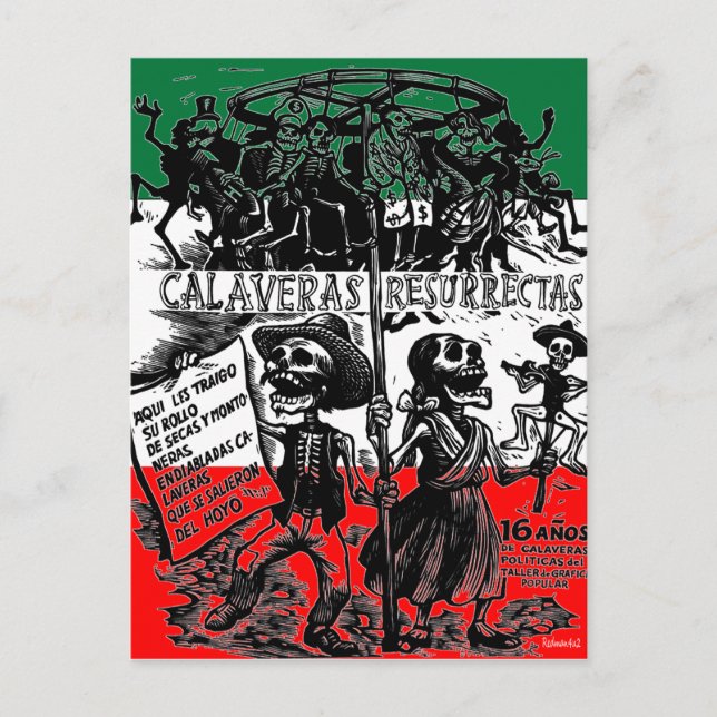 Cartão Postal Dia de los Muertos (Dia dos Mortos) (Frente)
