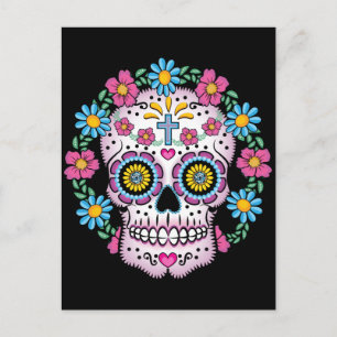 Cartão Postal Dia de los Muertos Skull