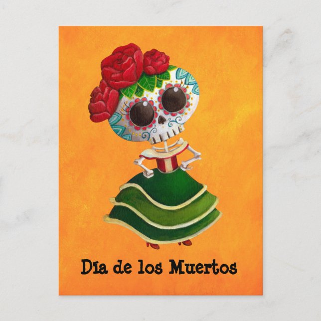 Cartão Postal Dia de Muertos Má Morte Mexicana (Frente)