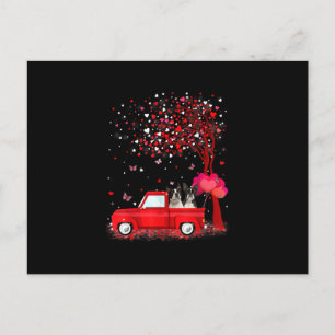Cartão Postal Dia de os namorados Boston Terrier dá cães caminhõ