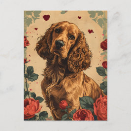 Cartão Postal Dia de os namorados Cocker Spaniel Vintage