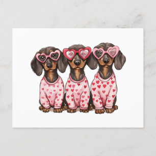 Cartão Postal Dia de os namorados Dachshund Dogs