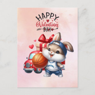Cartão Postal Dia de os namorados de basquete do jogador apaixon