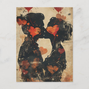 Cartão Postal Dia de os namorados de beijos de casal
