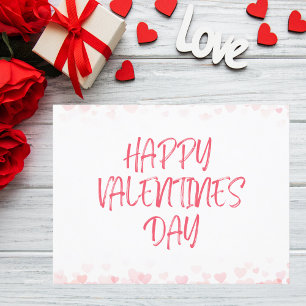 Cartão Postal Dia de os namorados de Coração Cor de Água Rosa