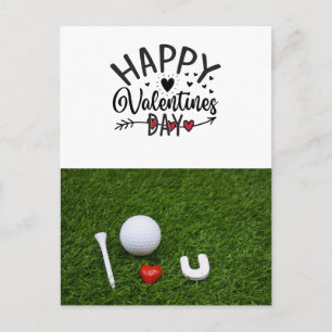 Cartão Postal Dia de os namorados de golfe com bolas de golfe pa
