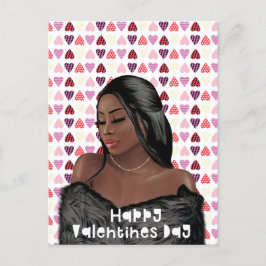 Cartão Postal Dia de os namorados de História Negra da Mulher