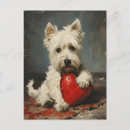 Cartão Postal Dia de os namorados de Terrier Branco de West High