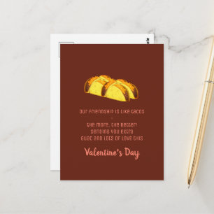 Cartão Postal Dia de os namorados Engraçado de Amor e Tacos