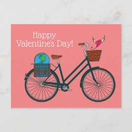 Cartão Postal Dia de os namorados Feliz da Bike Mundial_Blush