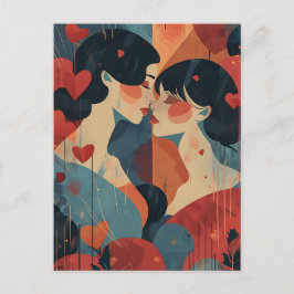 Cartão Postal Dia de os namorados feminino LGBTQ