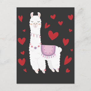 Cartão Postal dia de os namorados Llama Alpaca Copia Menino