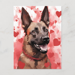 Cartão Postal Dia de os namorados Malinois belga