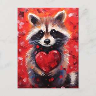 Cartão Postal Dia de os namorados Raccoon