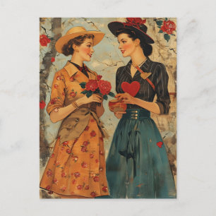 Cartão Postal Dia de os namorados Women Vintage