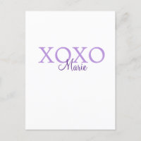 Dia de os namorados Xoxo adicione nome pastel roxo