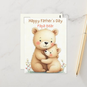 Cartão Postal Dia de os pais com ursos de pasta mole