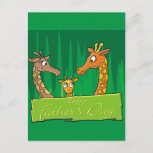 Cartão Postal Dia de os pais Feliz da Família Giraffe