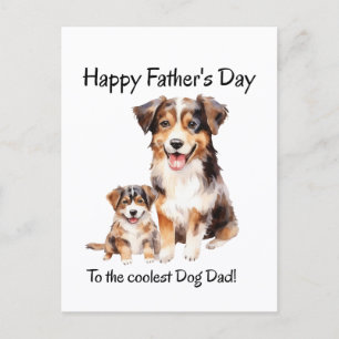 Cartão Postal dia de os pais feliz do cão para o pai mais legal