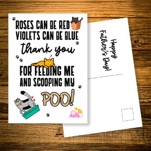 Cartão Postal Dia de os pais Feliz Engraçado De Gato