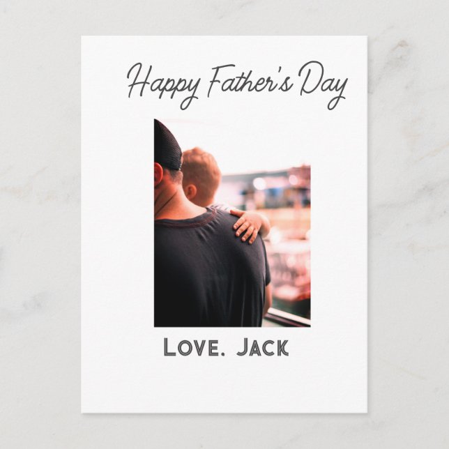 Cartão Postal Dia de os pais feliz foto do amor moderno pai simp (Frente)
