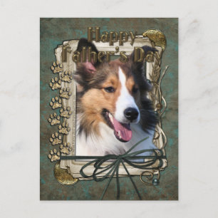 Cartão Postal Dia de os pais - Peças Pedras - Sheltie