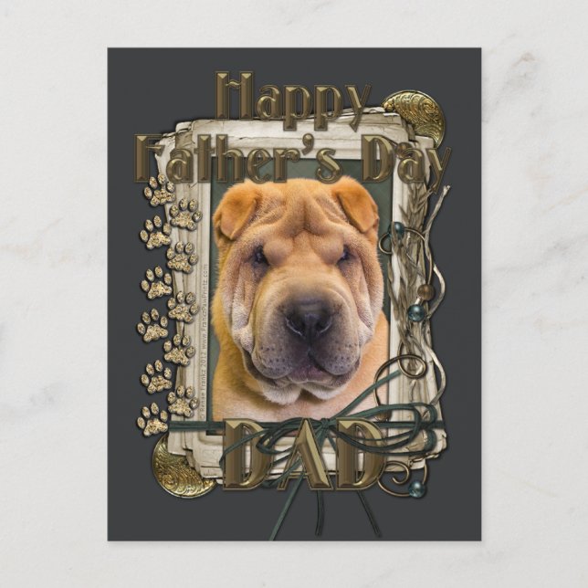 Cartão Postal Dia de os pais - Peças Pedrosas - Shar Pei (Frente)