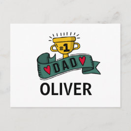 Cartão Postal Dia de os pais Personalizado de Nome Personalizado