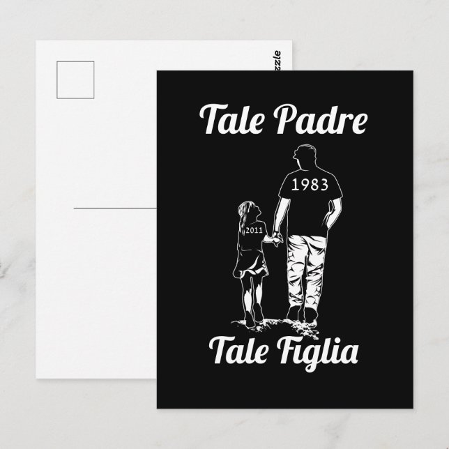 Cartão Postal Dia de os pais Personalizado Do Pai E Do Nome Da F (Frente/Verso)