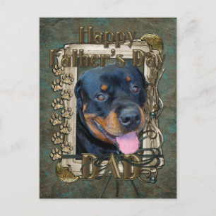 Cartão Postal Dia de os pais - Pinças - Rottweiler - Harley