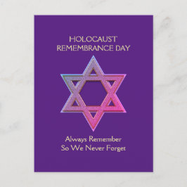 Cartão Postal Dia de Recordação do Holocausto