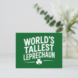 Cartão Postal Dia de São Patrício do Leprechaun Mais Alto do Mun