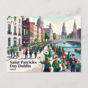 Cartão Postal Dia de São Patrício Dublim Irlanda