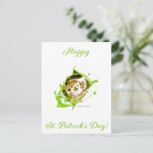 Cartão Postal Dia de São Patrício Duende Fofo 