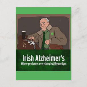 Cartão Postal Dia de São Patrício Gângster Irlandês Humorístico